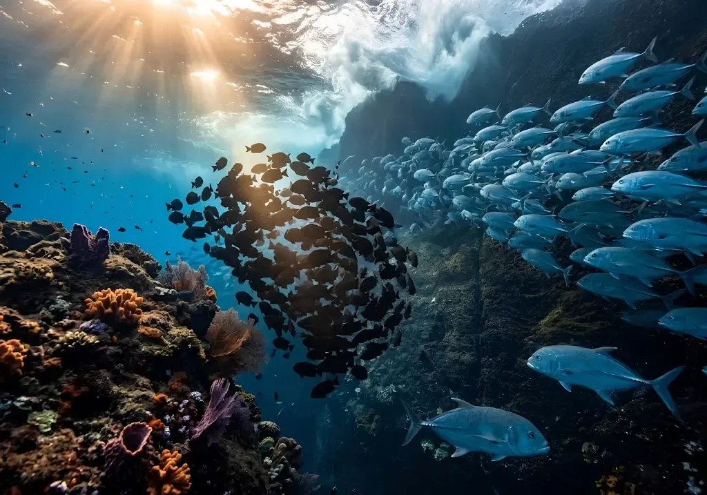 Deep ocean aerial view